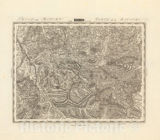 Historic Map : Sect. 169. Theil von Bayern = Partie de la Baviere, 1813, Vintage Wall Decor