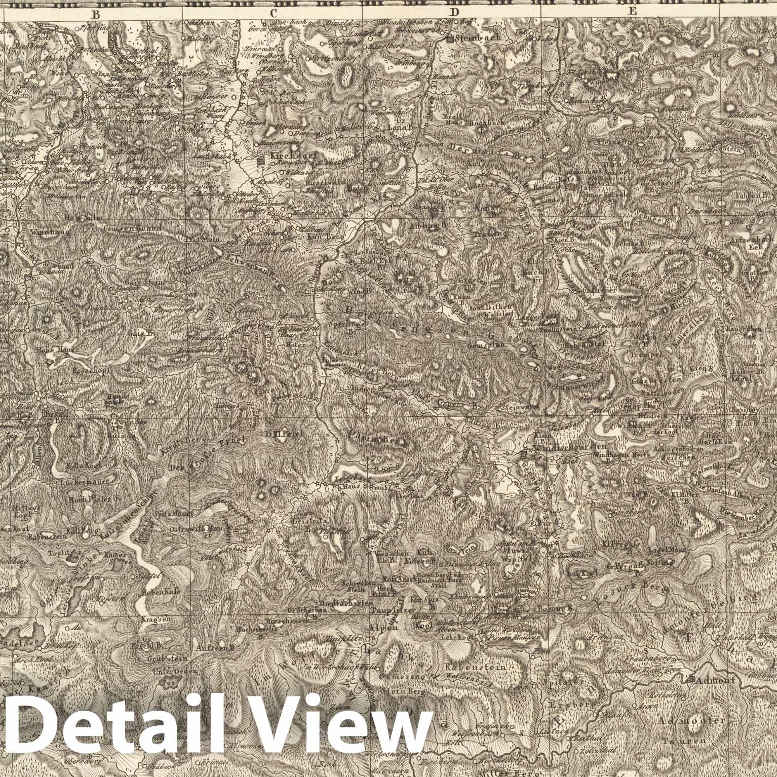 Historic Map : Sect. 170. Theil von Oestreich = Partie d'Autriche, 1813, Vintage Wall Decor