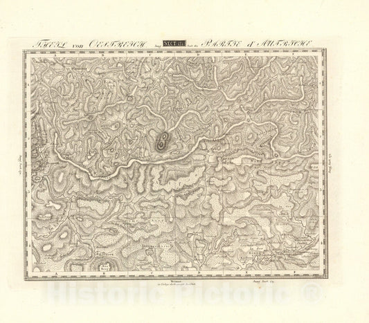 Historic Map : Sect. 171. Theil von Oestreich = Partie d'Autriche, 1813, Vintage Wall Decor