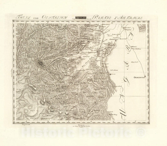 Historic Map : Sect. 172. Theil von Oestreich = Partie d'Autriche, 1813, Vintage Wall Decor