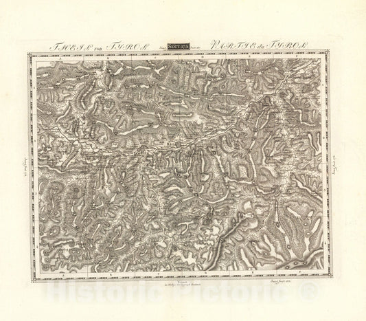 Historic Map : Sect. 175. Theil von Tyrol = Partie du Tyrol, 1813, Vintage Wall Decor