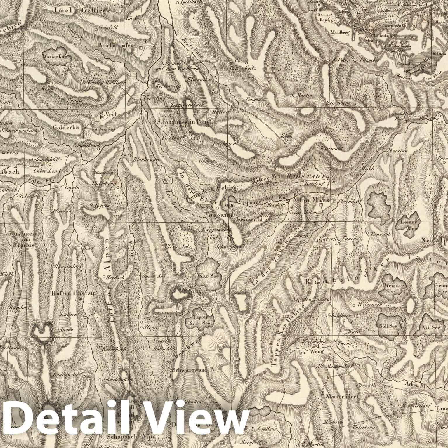 Historic Map : Sect. 177. Theil von Salzburg = Partie de Salzbourg, 1813, Vintage Wall Decor