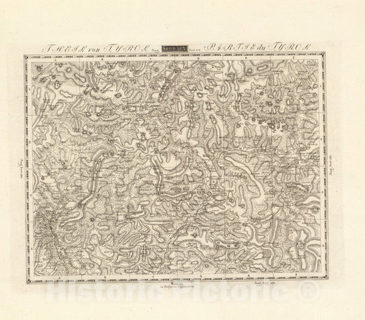 Historic Map : Sect. 183. Theil von Tyrol = Partie du Tyrol, 1813, Vintage Wall Decor