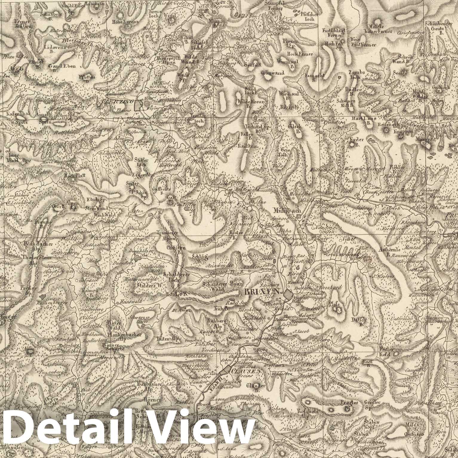 Historic Map : Sect. 183. Theil von Tyrol = Partie du Tyrol, 1813, Vintage Wall Decor