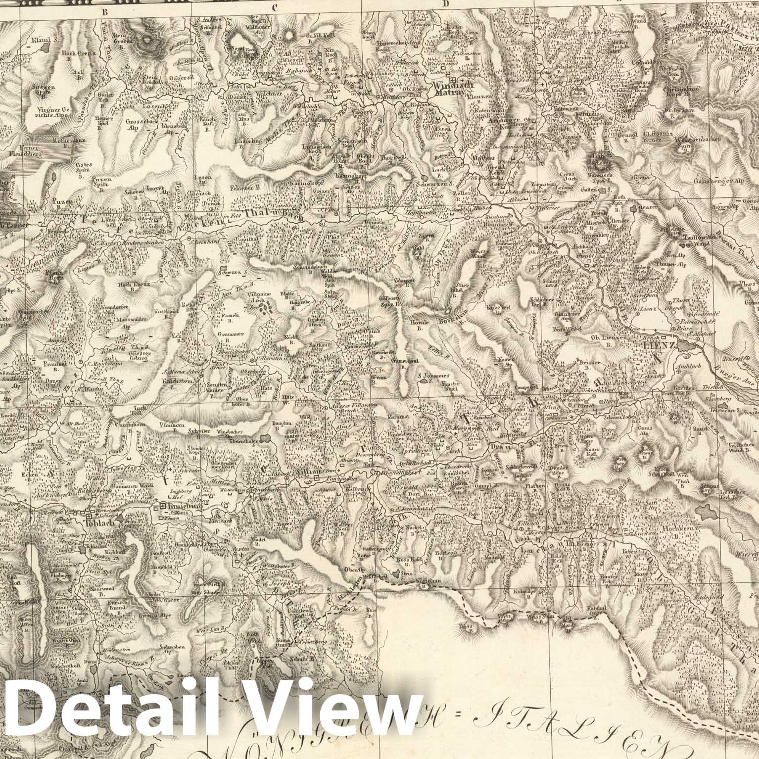 Historic Map : Sect. 184. Theil von Tyrol = Partie du Tyrol, 1813, Vintage Wall Decor