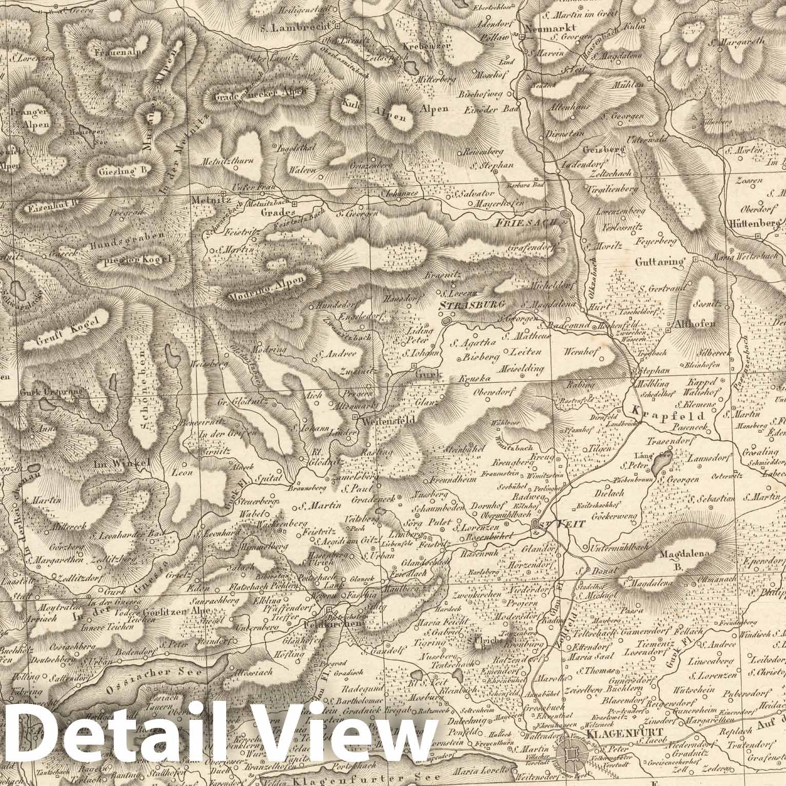 Historic Map : Sect. 186. Theil von Kaernthen = Partie de la Carinthie, 1813, Vintage Wall Decor