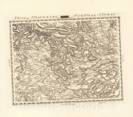 Historic Map : Sect. 187. Theil von Steiermark = Partie de la Stirie, 1813, Vintage Wall Decor
