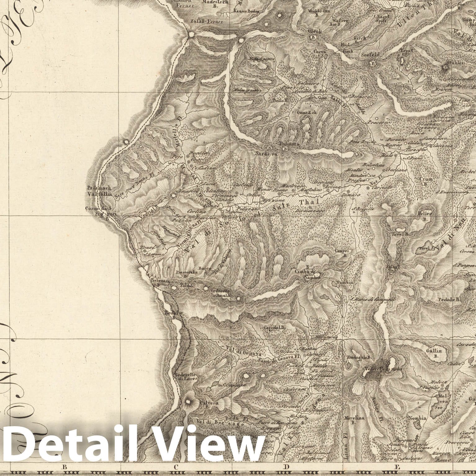 Historic Map : Sect. 189. Theil von Tyrol = Partie du Tyrol, 1813, Vintage Wall Decor