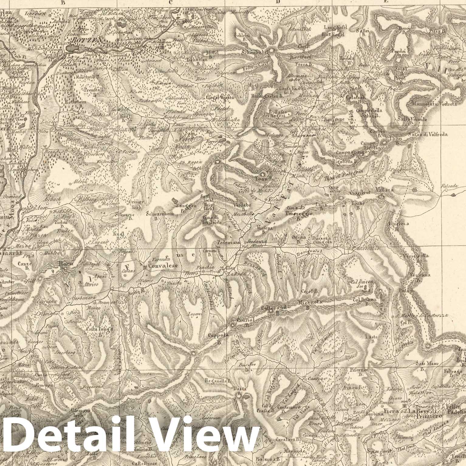 Historic Map : Sect. 190. Theil von Tyrol = Partie du Tyrol, 1813, Vintage Wall Decor