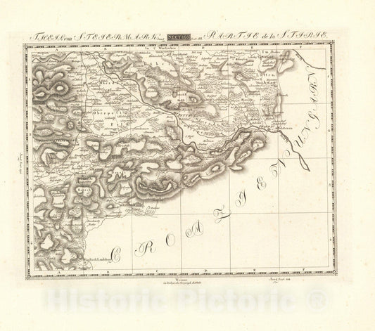Historic Map : Sect. 195. Theil von Steiermark = Partie de la Stirie, 1813, Vintage Wall Decor
