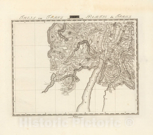 Historic Map : Sect. 196. Theil von Tyrol = Partie du Tyrol, 1813, Vintage Wall Decor