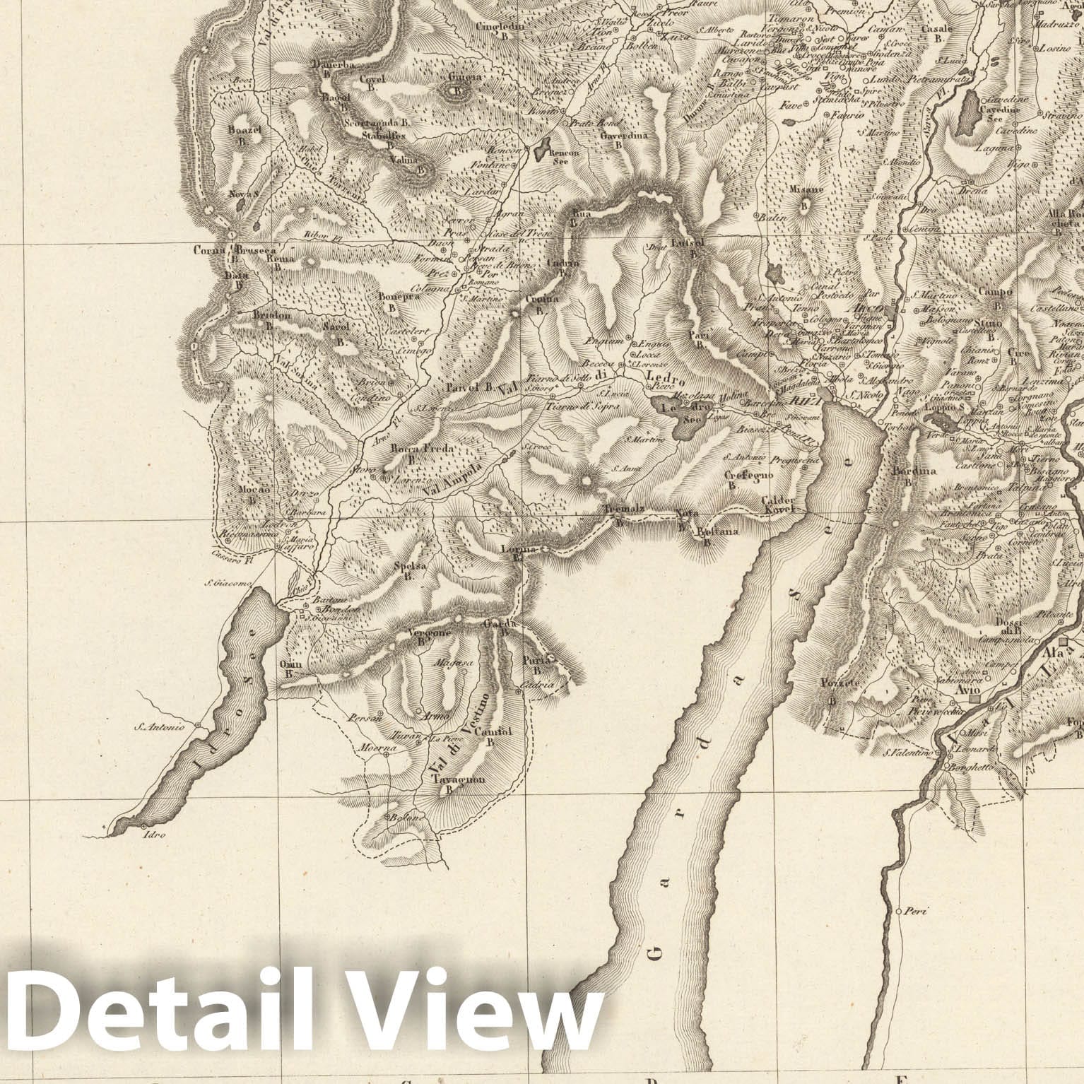Historic Map : Sect. 196. Theil von Tyrol = Partie du Tyrol, 1813, Vintage Wall Decor