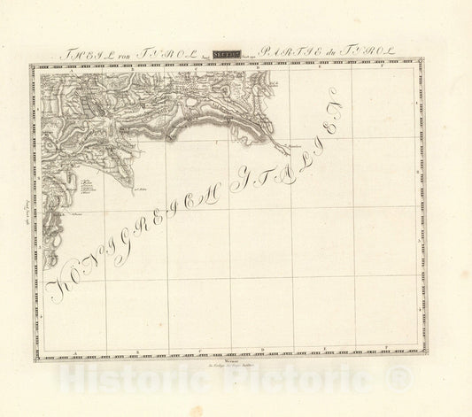 Historic Map : Sect. 197. Theil von Tyrol = Partie du Tyrol, 1813, Vintage Wall Decor