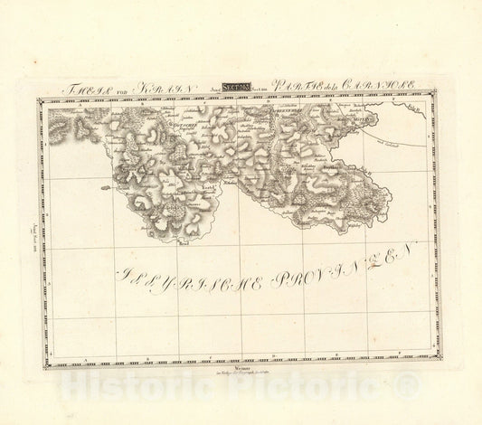Historic Map : Sect. 203. Theil von Krain = Partie de la Carniole, 1813, Vintage Wall Decor