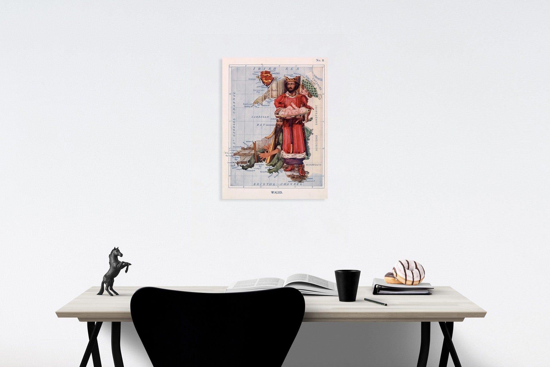 Historic Map : 2. Wales. King Edward Shows the First Prince of Wales to the People., 1912, Vintage Wall Decor