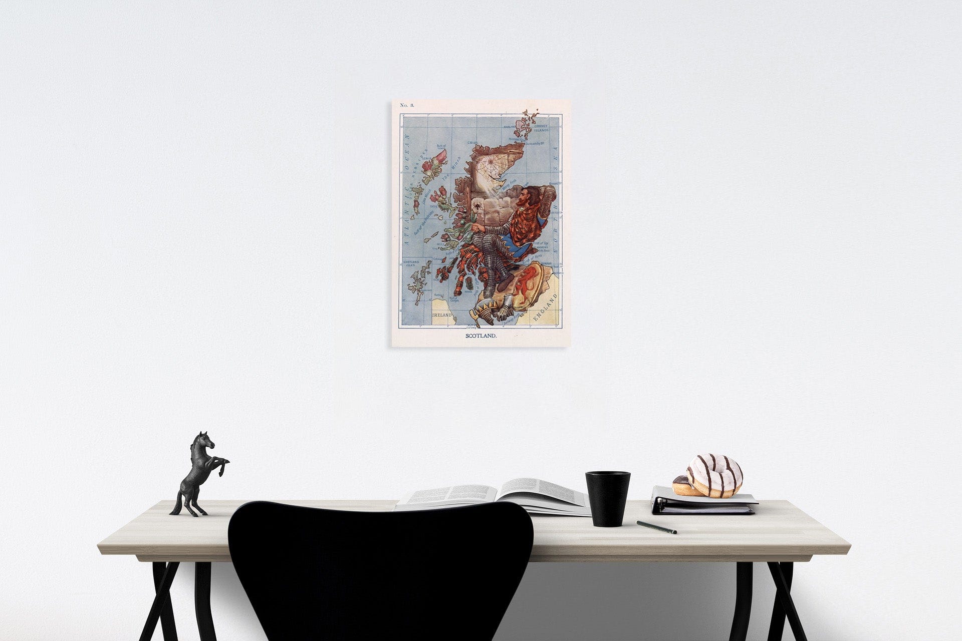 Historic Map : 3. Scotland. Robert Bruce Watches the Spider., 1912, Vintage Wall Decor