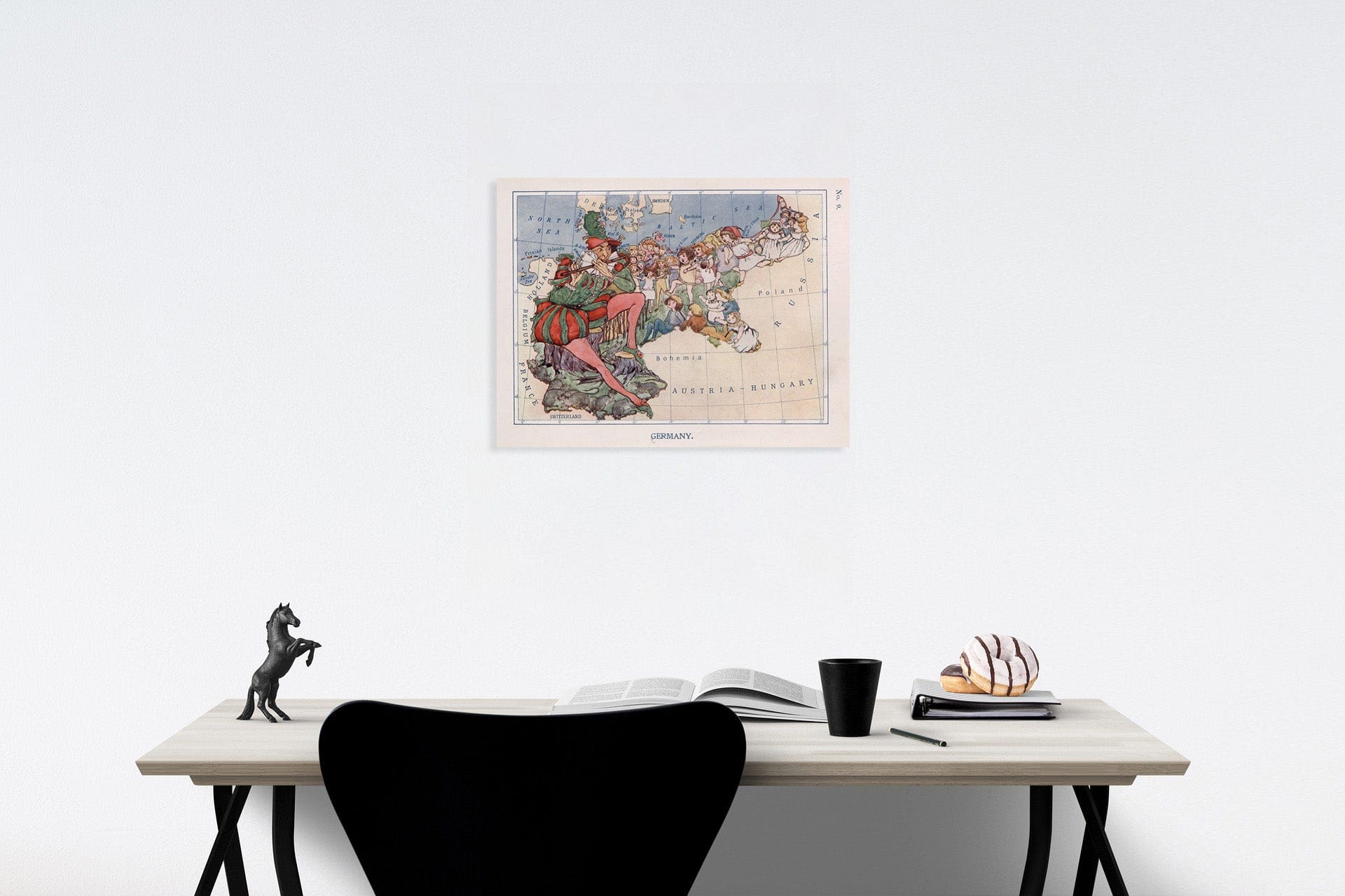 Historic Map : 9. Germany. The Children Followed the Pied Piper., 1912, Vintage Wall Decor
