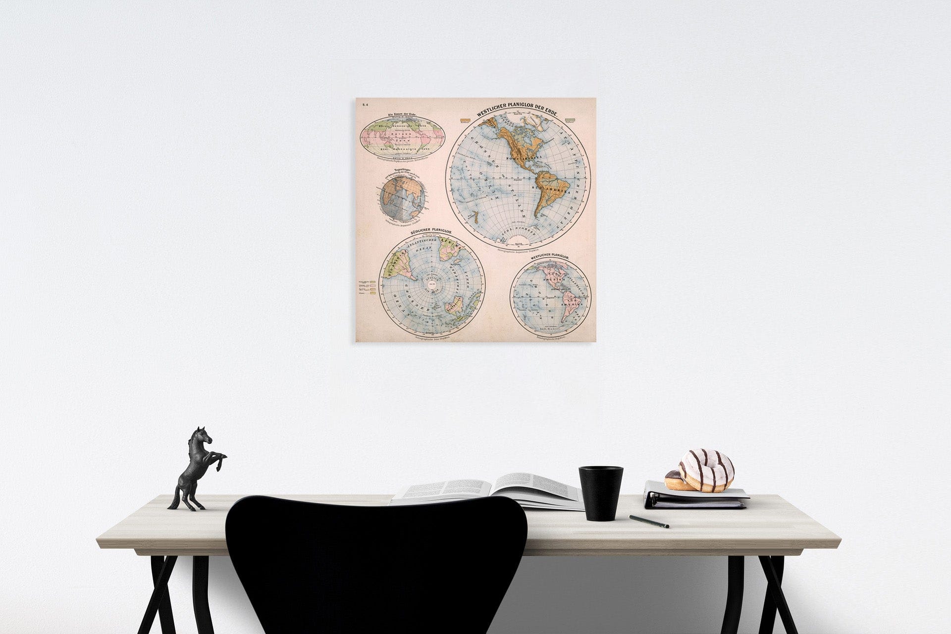 Historic Map : S4. Planigloben und Projektionen I., 1883, Vintage Wall Decor