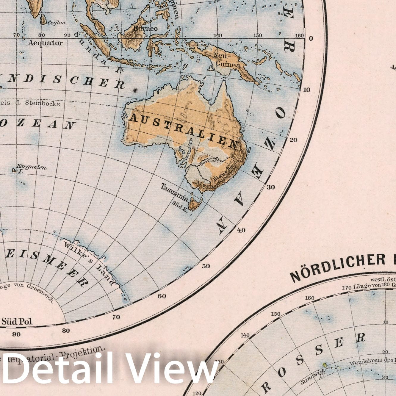 Historic Map : S5. Planigloben und Projektionen II., 1883, Vintage Wall Decor