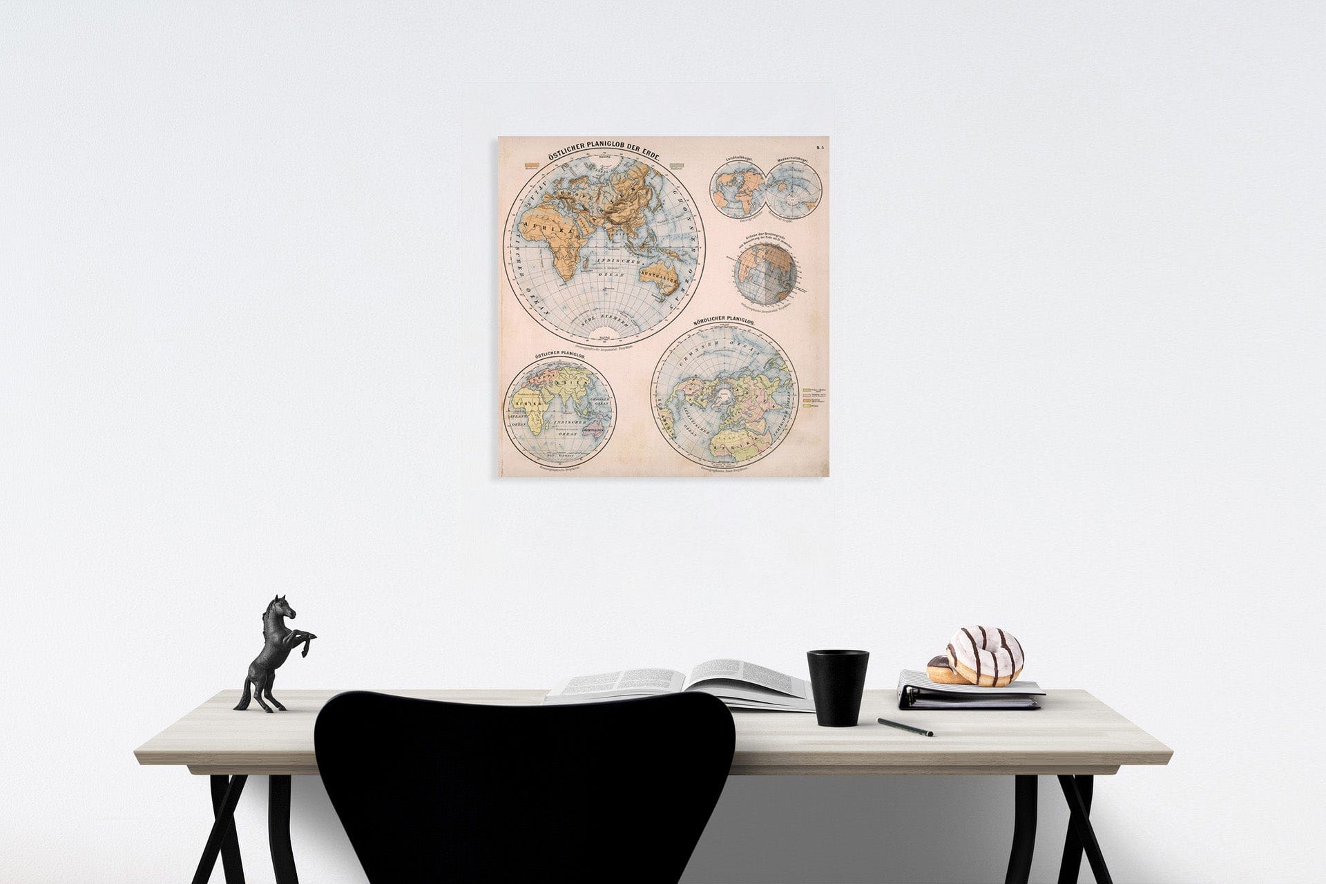 Historic Map : S5. Planigloben und Projektionen II., 1883, Vintage Wall Decor