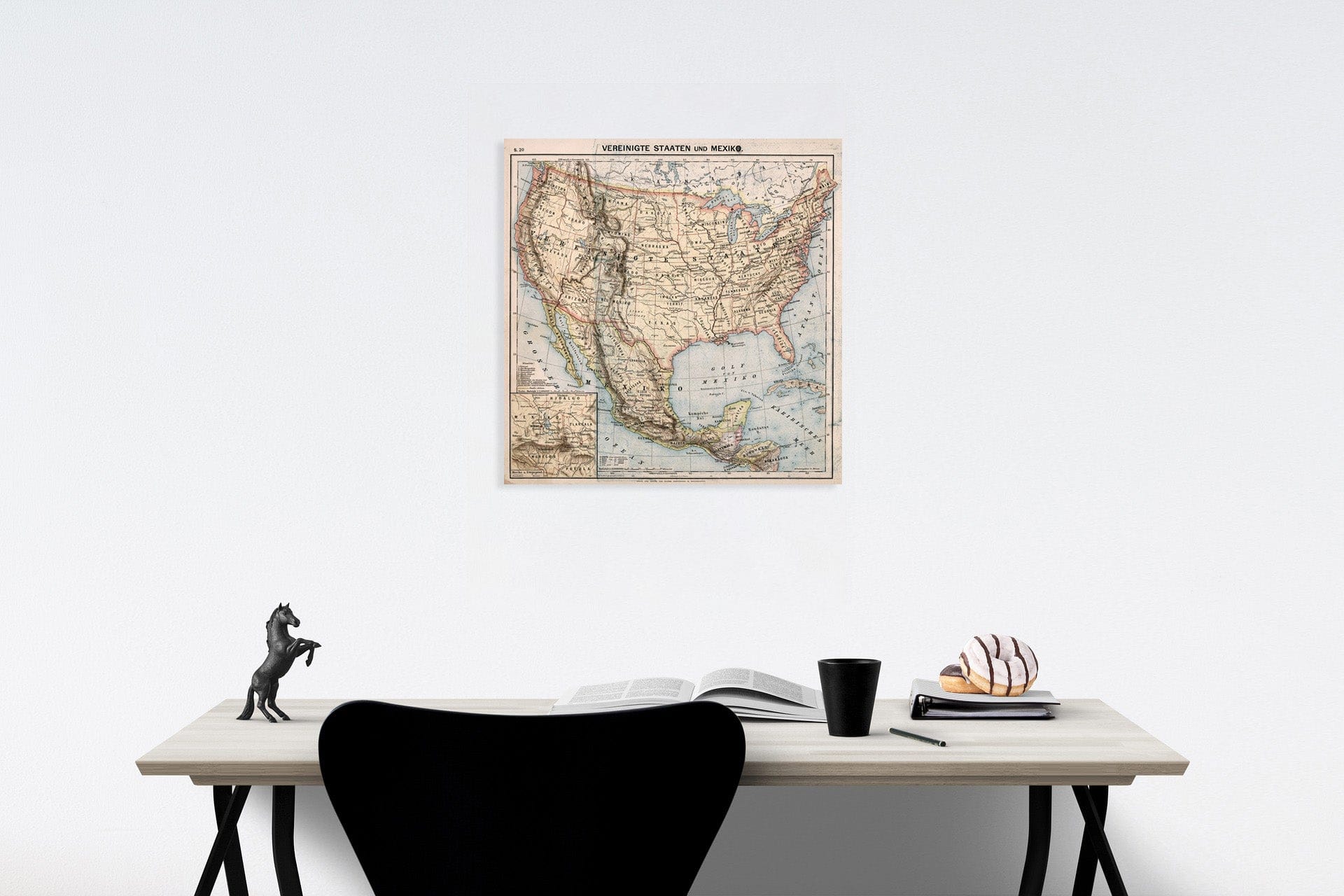Historic Map : S20. Vereinigte Staaten und Mexiko., 1883, Vintage Wall Decor