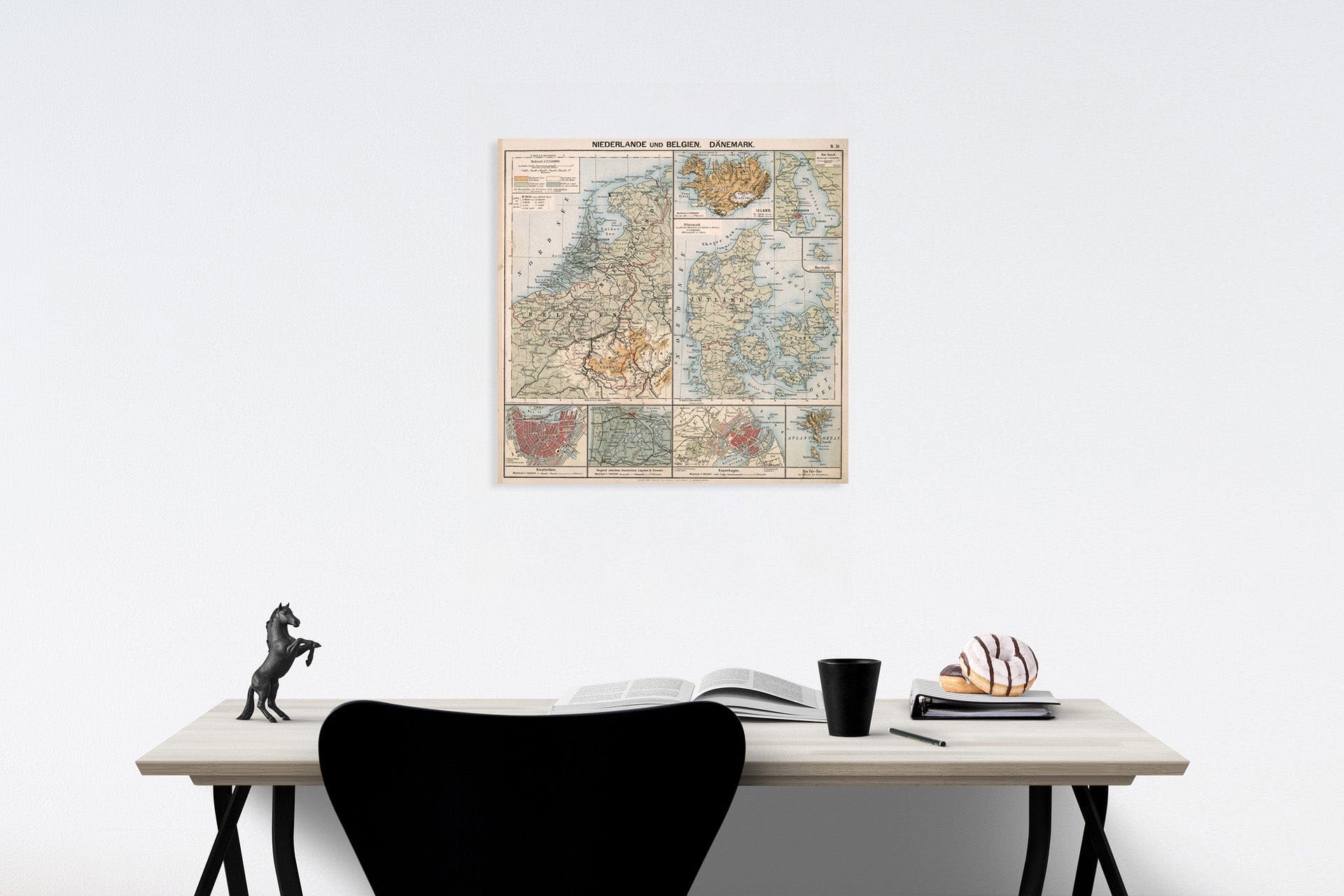 Historic Map : S31. Niederlande und Belgien. Daenemark., 1883, Vintage Wall Decor