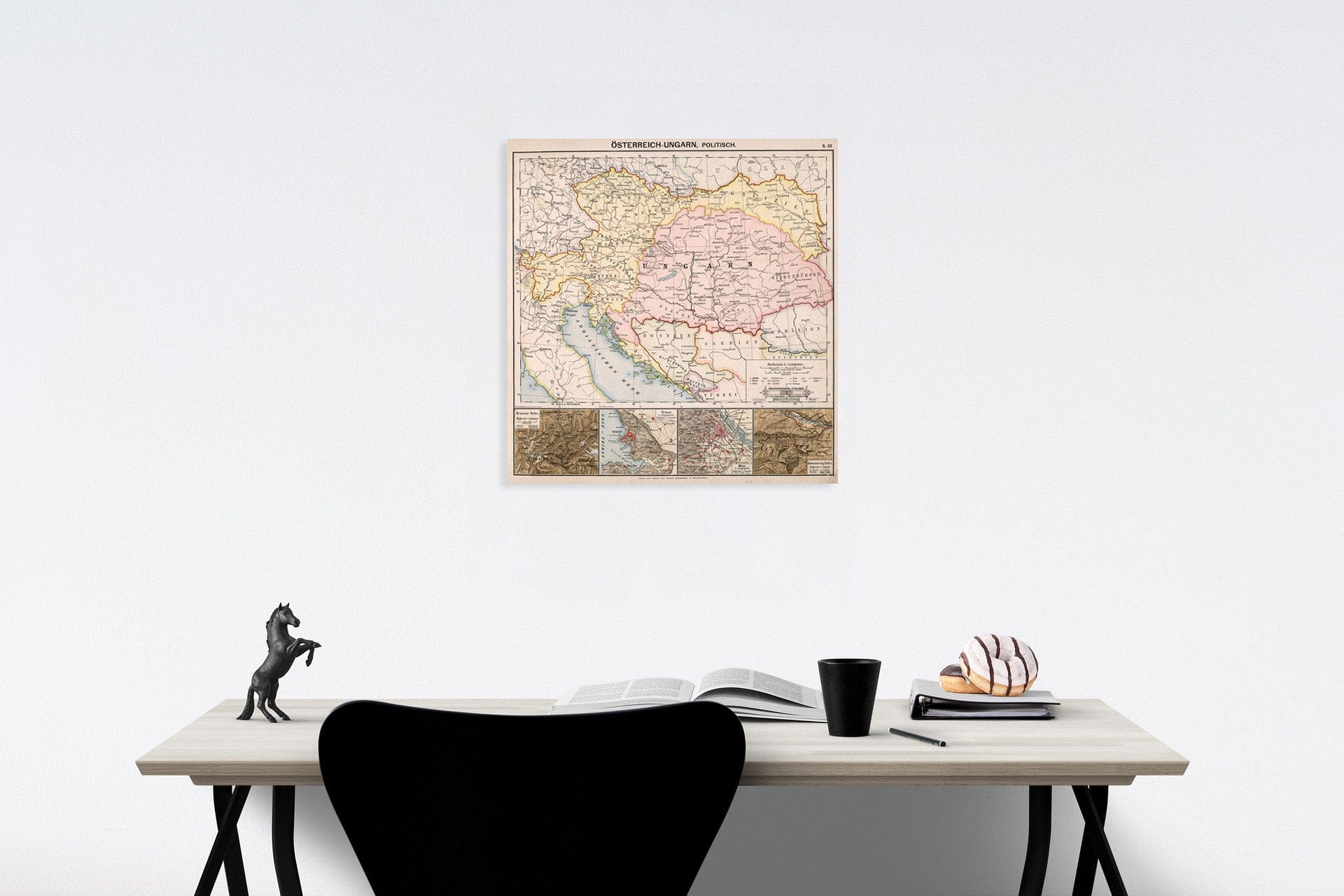 Historic Map : S35. Oesterreich - Ungarn, Politisch., 1883, Vintage Wall Decor