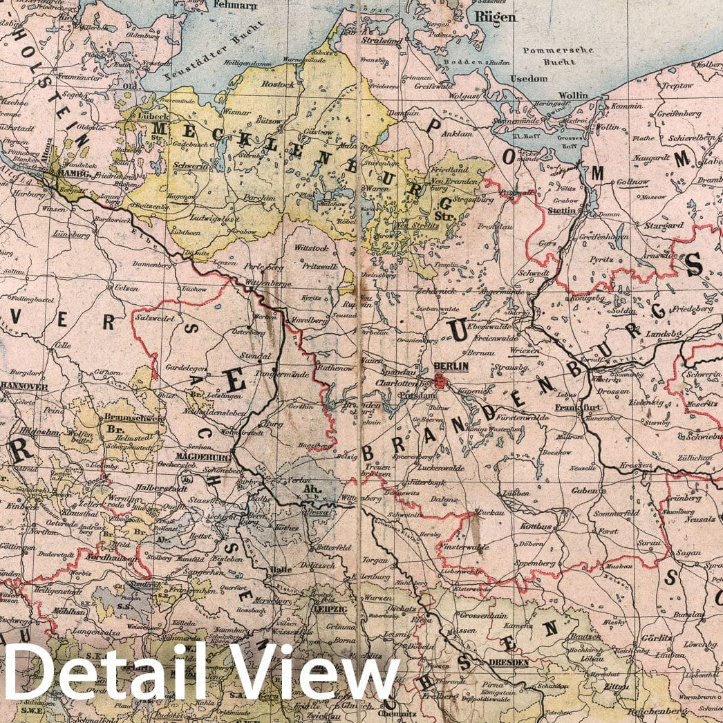 Historic Map : S42-S43. Norddeutsche Staaten., 1883, Vintage Wall Decor