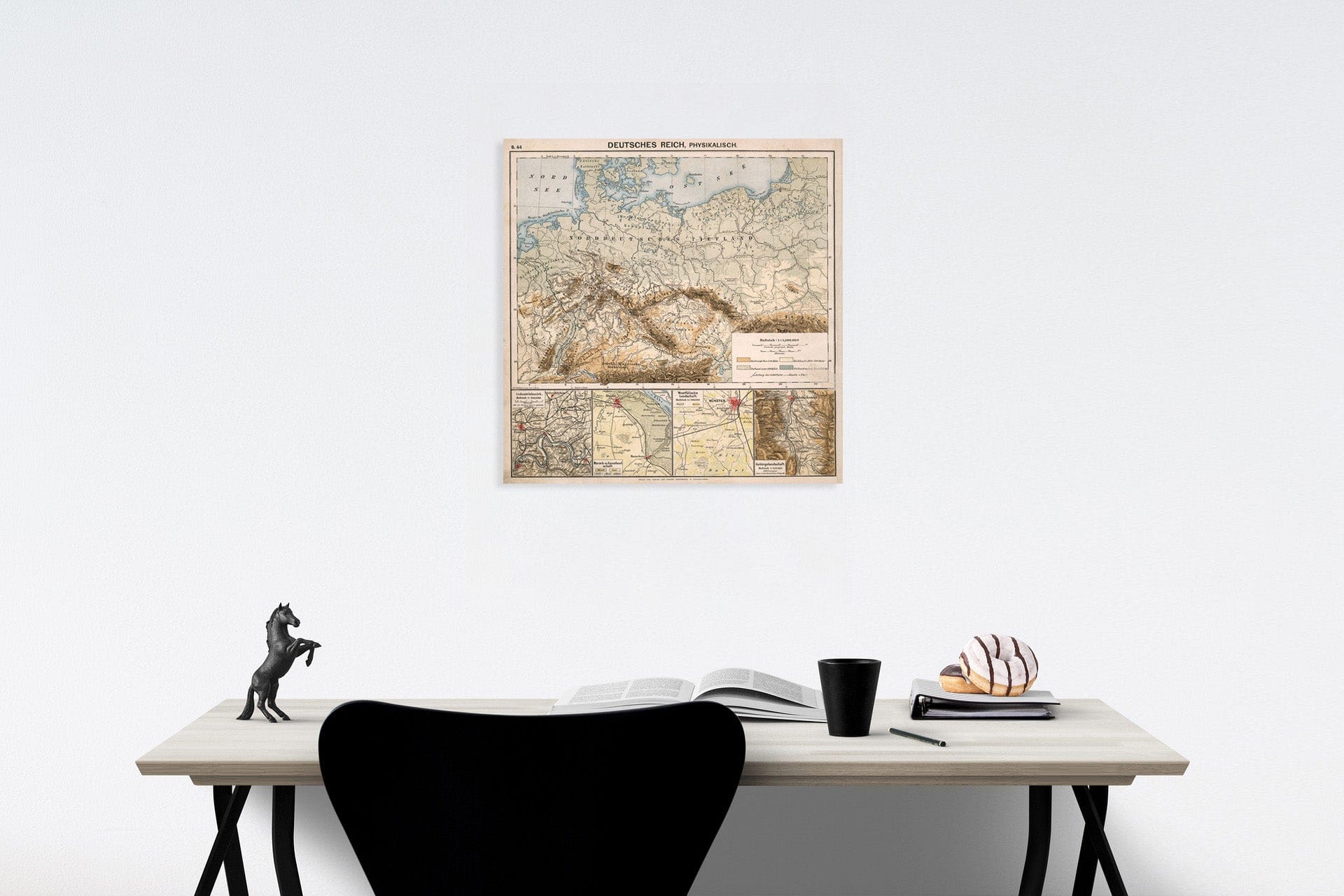 Historic Map : S44. Deutsches Reich, Physikalisch., 1883, Vintage Wall Decor