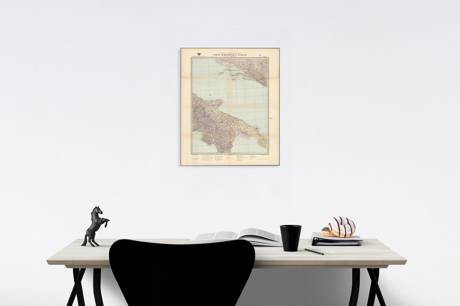 Historic Map : Foglio IV. Carta Aeronautica D'Italia. Reale Unione Natzionale Aeronautica., 1938, Vintage Wall Decor