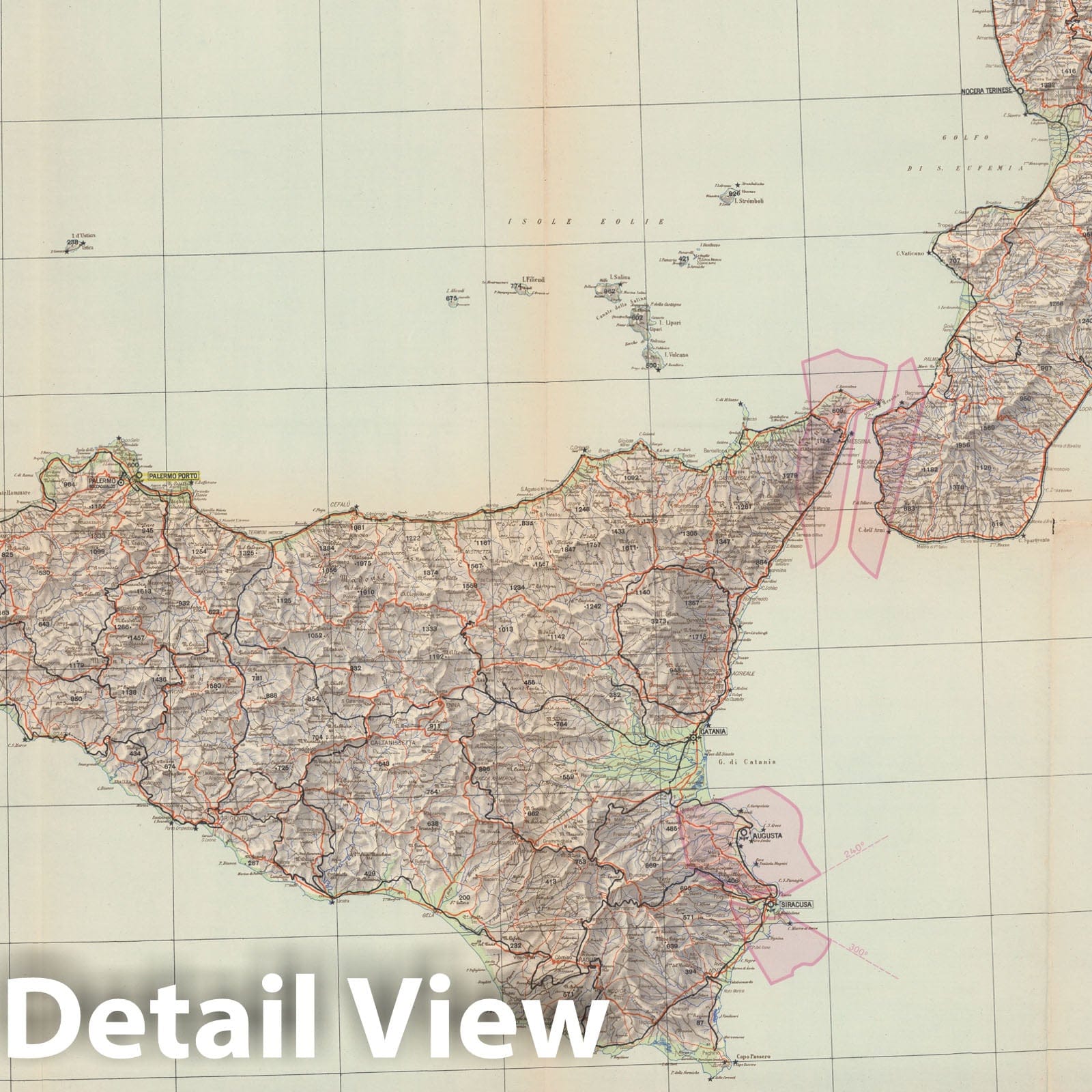 Historic Map : Foglio V. Carta Aeronautica D'Italia. Reale Unione Natzionale Aeronautica., 1938, Vintage Wall Decor