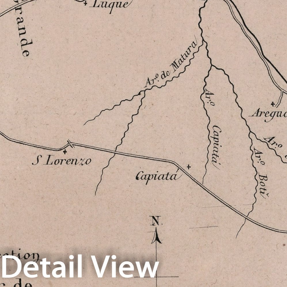 Historic Map : Trace de la premiere Section du Chemin de Fer de L'Assomption a Villa-Rica., 1862, Vintage Wall Decor