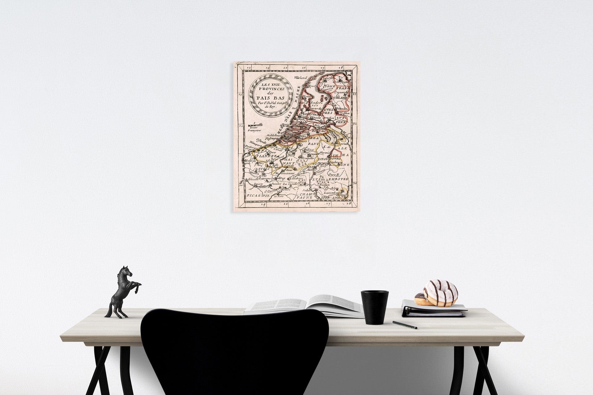 Historic Map : Les XVII Provinces des Pais Bas., 1682, Vintage Wall Decor