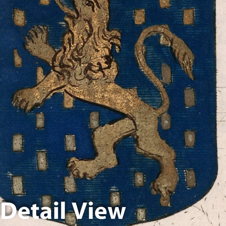 Historic Map : View: Franche Comte (coat-of-arms)., 1682, Vintage Wall Decor