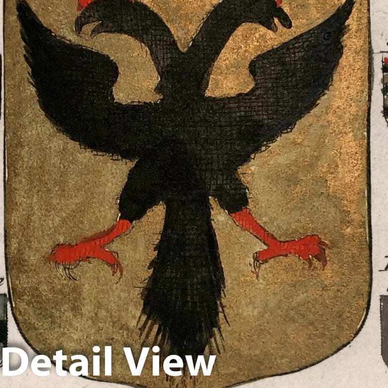 Historic Map : View: Empire d'Alemagne (coats-of-arms)., 1682, Vintage Wall Decor