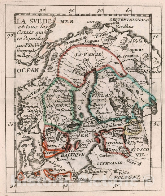 Historic Map : La Swede., 1682, Vintage Wall Decor