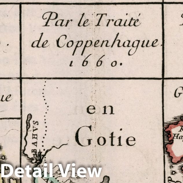 Historic Map : Les Acquisitions de la Suede: I. Gotland. I. Oesel. Gotie. Livonie., 1682, Vintage Wall Decor