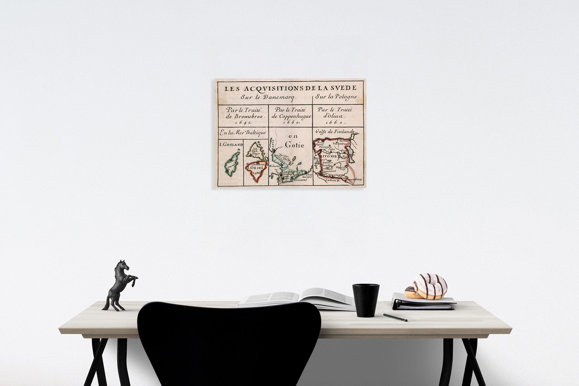 Historic Map : Les Acquisitions de la Suede: I. Gotland. I. Oesel. Gotie. Livonie., 1682, Vintage Wall Decor