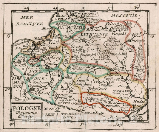 Historic Map : Pologne., 1682, Vintage Wall Decor