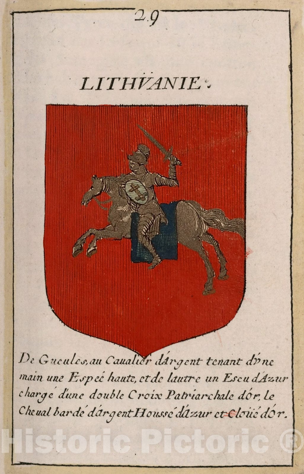 Historic Map : View: Lithuanie (coat-of-arms)., 1682, Vintage Wall Decor