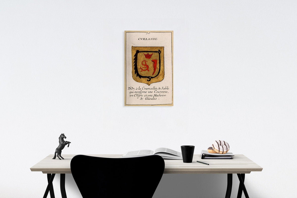Historic Map : View: Curlande (coat-of-arms)., 1682, Vintage Wall Decor