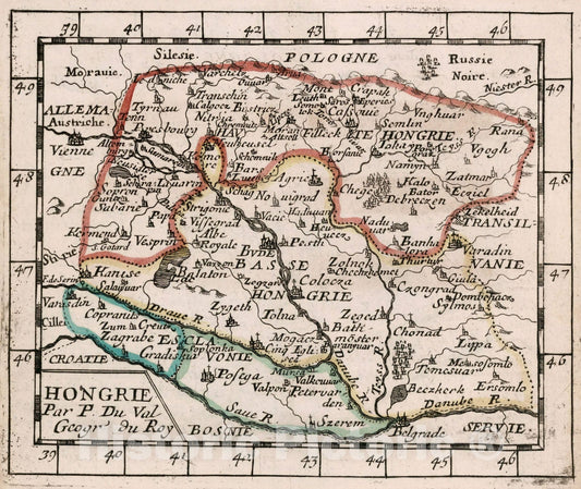 Historic Map : Hongrie., 1682, Vintage Wall Decor