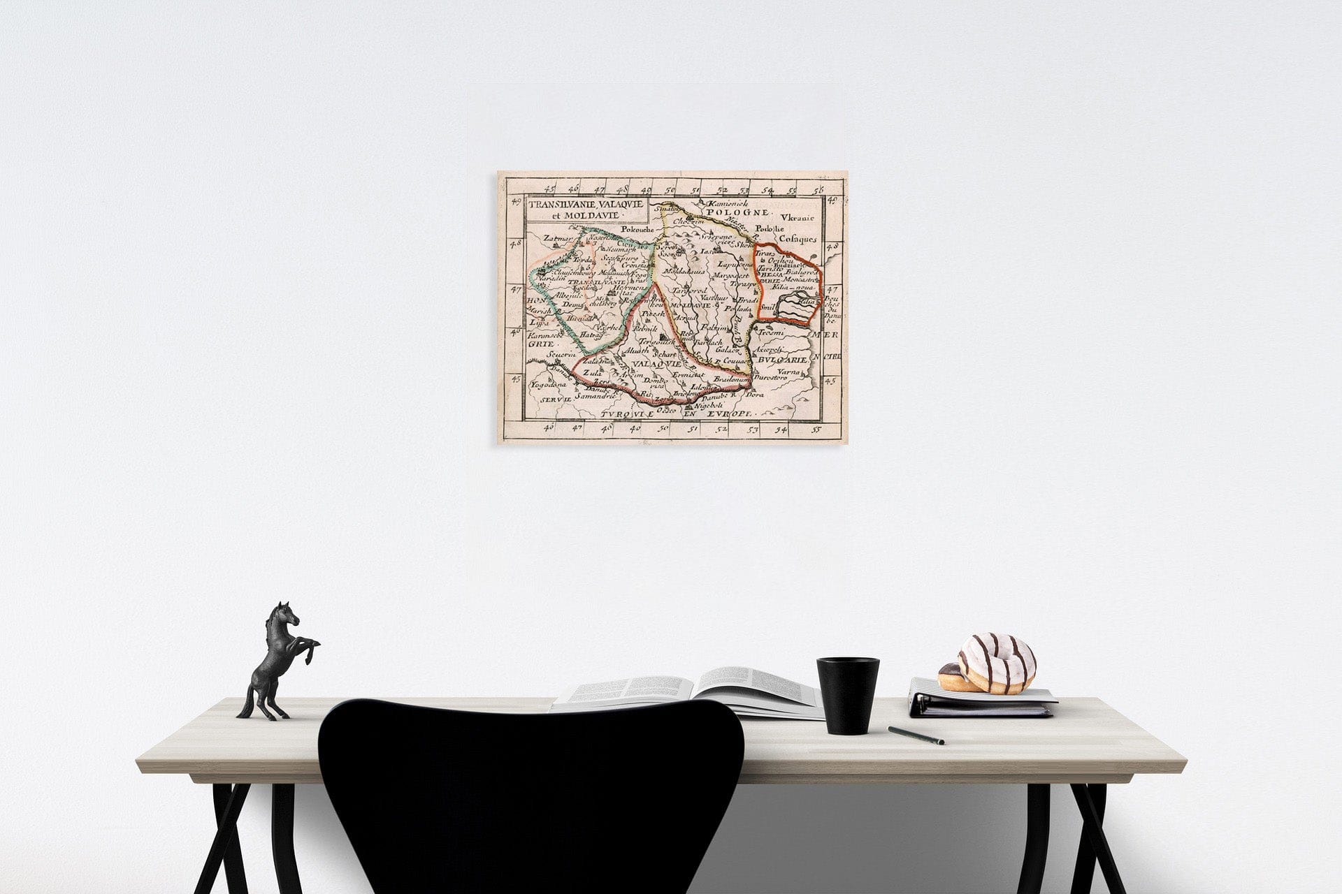 Historic Map : Transilvanie, Valaquie, et Moldavie., 1682, Vintage Wall Decor