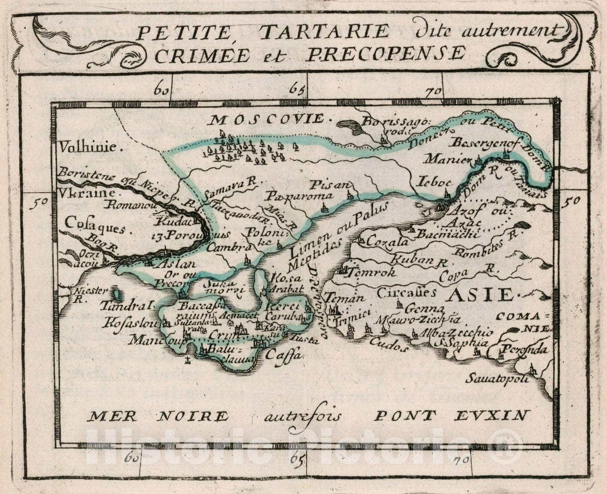 Historic Map : Petite, Tartarie dite autrement Crimee et Precopense., 1682, Vintage Wall Decor