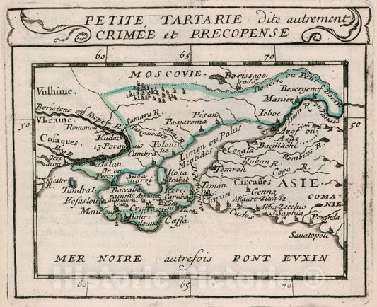 Historic Map : Petite, Tartarie dite autrement Crimee et Precopense., 1682, Vintage Wall Decor
