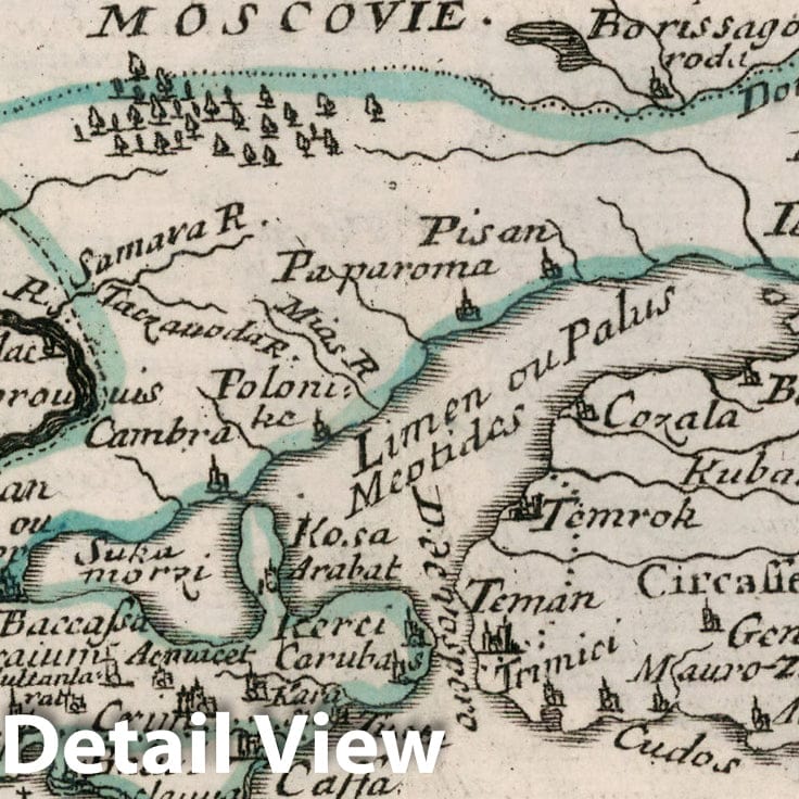 Historic Map : Petite, Tartarie dite autrement Crimee et Precopense., 1682, Vintage Wall Decor