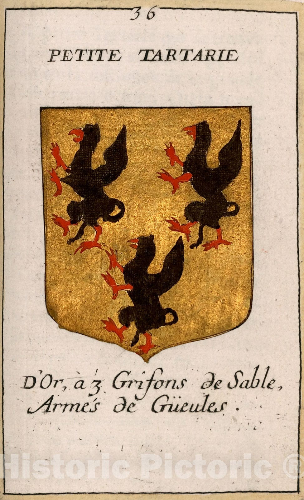 Historic Map : View: Petite Tartarie (coat-of-arms)., 1682, Vintage Wall Decor
