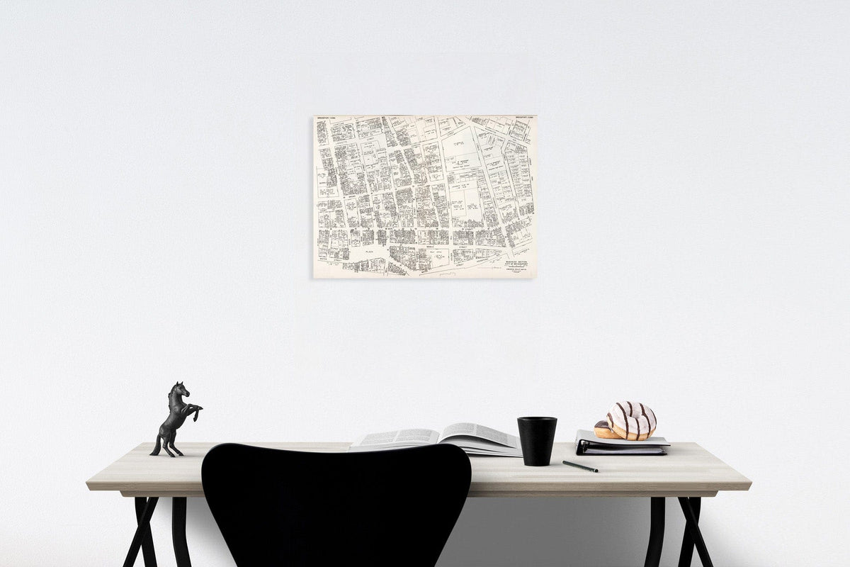 Historic Map : Business Section, City of Bridgeport (Connecticut)., 1946, Vintage Wall Decor