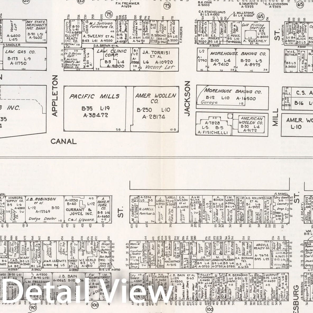 Historic Map : Business Section, City of Lawrence (Massachusetts)., 1946, Vintage Wall Decor