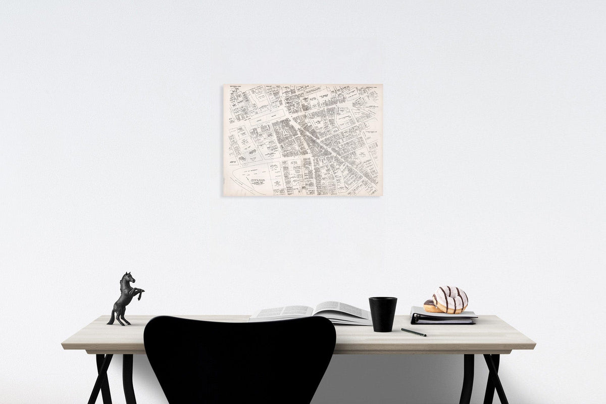 Historic Map : Business Section, City of Waterbury (Connecticut)., 1946, Vintage Wall Decor